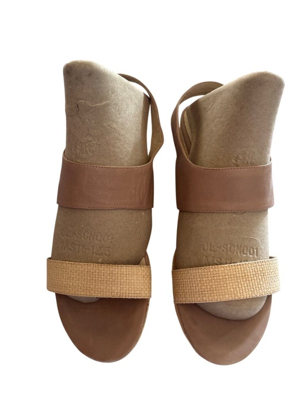 Calvin Klein Womens Lorianne Platform Sandals Size 11M Brown Leather Buckle